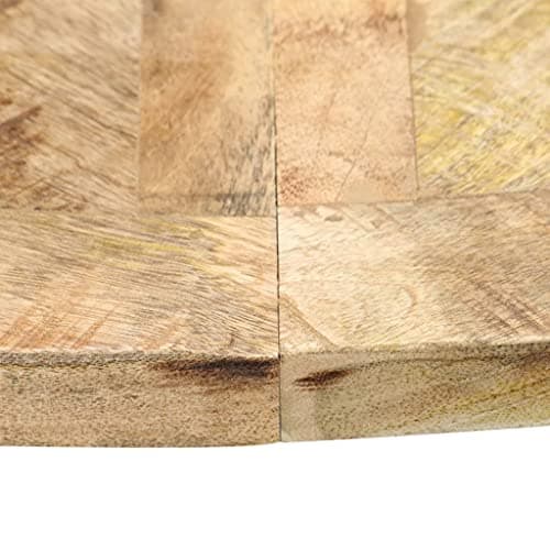 TJROO Table de salon de cuisine ronde 120 x 76 cm marron clair en bois massif de mangue, table de bistrot, décoration intérieure diverses applications table à manger pour reposer des aliments boissons