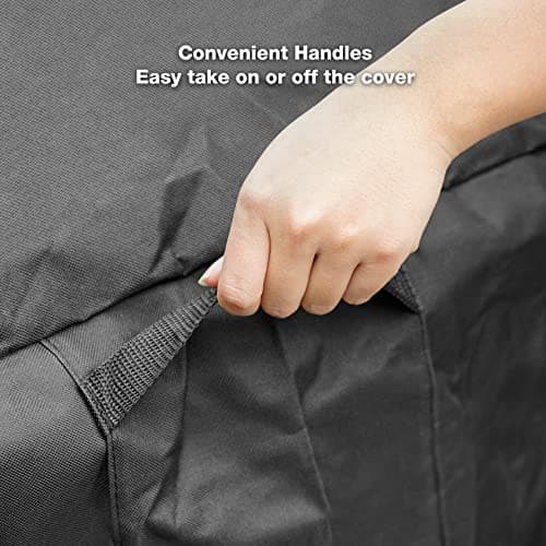 Onlyfire Housse Barbecue Exterieur, 600D PVC Housse Barbecue, BBQ Cover pour Chariot de Barbecue, Chariot de Service, 104 × 61 × 81 cm, Bache Barbecue mit Verstellbarem Kordelzug, Noir
