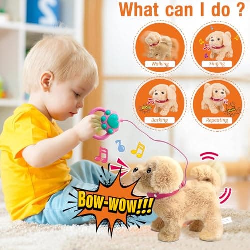 Koonie Jouets pour Chiens de Marche pour Enfants, Chiens électroniques interactifs, Marche Parlant, aboyant, Chant, Robot, Chiot, Jouet pour Chien, Cadeaux pour Filles et garçons de 2, 3, 4, 5 Ans