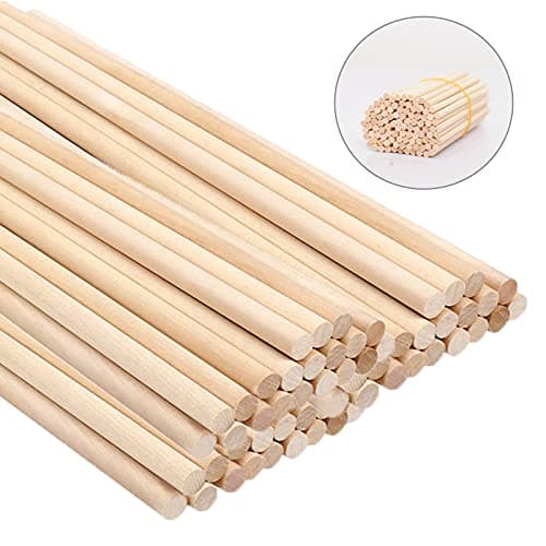 duoyif Bâtons Rond En Bois Naturel, 30 Cm Bâtonnets De Bois, Batonnet Bois Artisanat, Tige En Bois Rond Pour Bricolage, Bâtons En Bois Pour Projets De Modélisme Sculpture Artisanat 60PCS