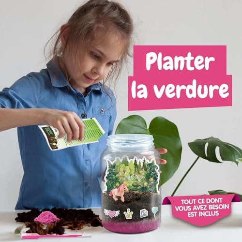 Science4you Terrarium de Licorne - Écosystème avec Licorne Jouet pour Enfant, Terrarium pour Enfants + 21 Autocollants de Licornes, Jeux de Licorne, Cadeau Licorne pour Fille et Garçon 6+ Ans
