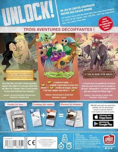 Asmodee - Unlock! Mythic Adventures - UNbox Now - Jeu Escape Game Adultes et Enfants dès 10 Ans - Jeu d'Ambiance - Jeu de Cartes avec Application Gratuite - 1 à 6 Joueurs - en Français- Space Cowboys