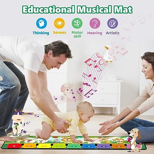 Rodzon Piano Bebe avec 10 Animaux,Jouets pour Bébés 1 2 3ans,Tapis de Danse Enfants,Cadeau d'anniversaire de Noël pour Garçons Filles 24m+, 63301