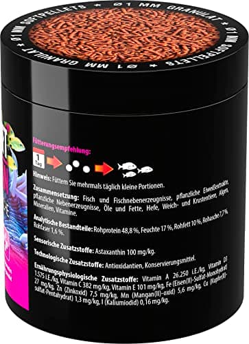 Microbe-Lift Marine Gran - 250 ML - Nourriture pour Poissons en granulés Souples de Haute qualité, favorise la Coloration et la Croissance des Poissons d'eau de mer, pressée à Froid.