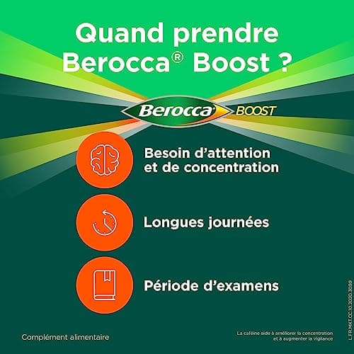 Berocca® Energie Orange + Berocca® Boost Guarana Caféine - Multivitamines - Aide à réduire la fatigue - Vitamine C, B et Minéraux - 30 + 45 comprimés Effervescents NE PAS ASSOCIER
