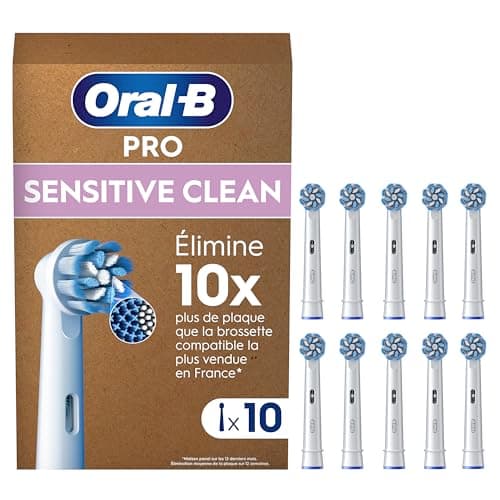 Oral-B Pro Sensitive Clean Brossettes pour Brosse à dents électriques, Pack De 10 Unités, Convient À Une Boîte Aux Lettres