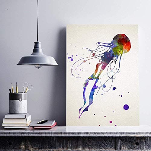 Nacnic Affiche de méduses pleine de couleurs. Cadeaux créatifs d'animaux. Images à encadrer avec des images d'animaux. Cadeau inoubliable pour un ami. Papier 250 grammes sans cadre.