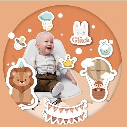 Goiern Lot de 4 212 autocollants pour albums photo pour enfants et bébés - 8 feuilles DIN A4 - Autocollants de scrapbooking à personnaliser, autocollants de scrapbooking pour bébé (marron)