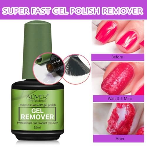 Dissolvant Vernis Semi Permanent, 2PCS Magic Remover Semi Permanent avec Nail File et un Nail Cuticle Pusher, Disolvant a Ongles Semi Permanent - Retrait Facile et Rapide du Vernis à Ongles Gel