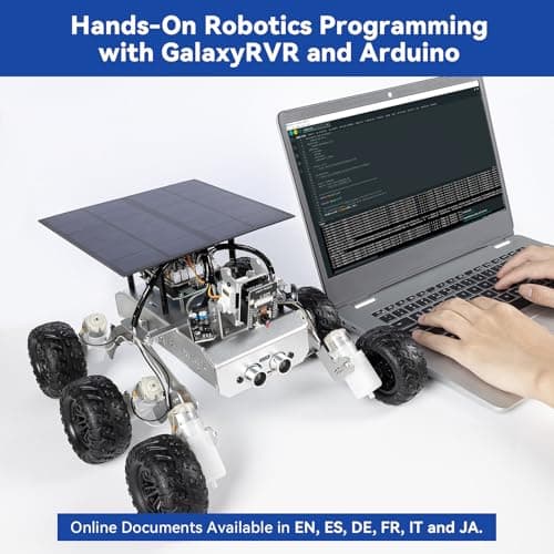 SUNFOUNDER GalaxyRVR Mars Rover Kit Robot vidéo Intelligent Compatible avec Arduino UNO R3 avec ESP32 Cam pour visuels FPV en Temps réel, Carte R3 et Piles Rechargeables incluses