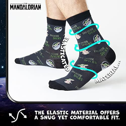 Disney The Mandalorian Mug Baby Yoda Star Wars Cadeau Homme Mug et Chaussettes (Yoda Noir Aop)