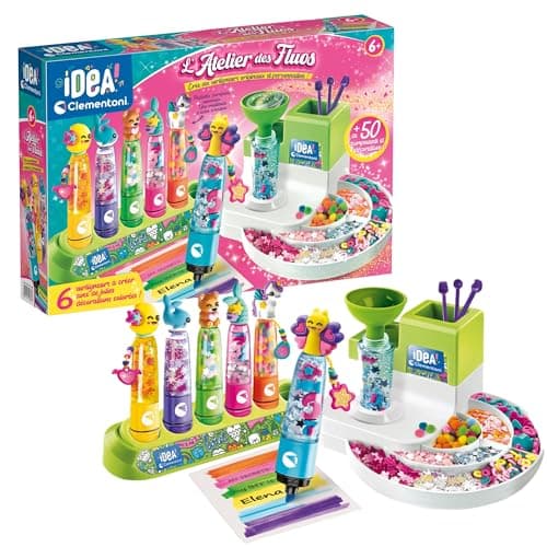 Clementoni - Coffret créatif : L'atelier des fluos : 10 fluos amusants, dès 7 ans - Inclus des bouchons, des mines, des capuchons - Loisirs créatifs - Jeux Éducatif pour enfant - Fabriqué en Italie