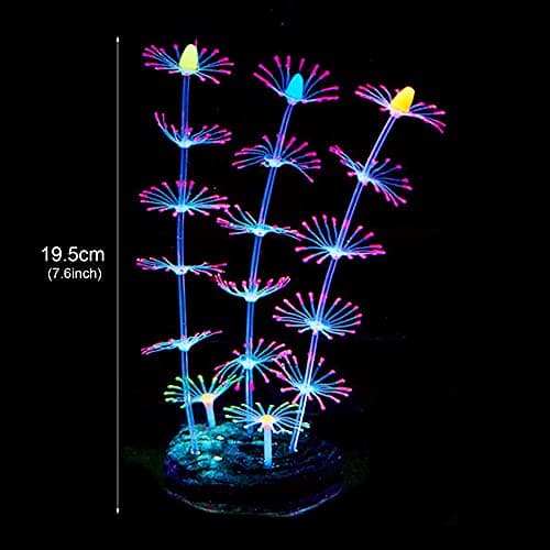 Cayway Lot de 4 plantes artificielles avec corail en silicone et anémone de mer artificielle pour aquarium
