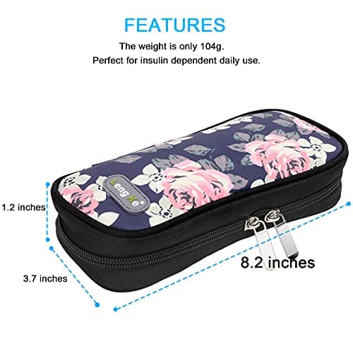 YOUSHARES Trousse à Insuline - Sac Isotherme à Insuline pour Stylo d'insuline, Seringues, Aiguilles et d'autres Medicaux pour Diabétique Sac de Rangement (Sac Fleur)