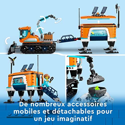 LEGO City Le Camion d’Exploration Arctique et Le Laboratoire Mobile, Jouet pour Enfants Dès 6 Ans, Garçons, Filles, Set sur la Science avec Véhicule, et 3 Figurines d'ours Polaire 60378