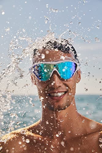 arena Lunettes de Natation Adultes The One Mask , Antibuée, Mixtes, Masque avec Verres Larges, Protection contre les UV, Pont de Nez Auto-ajustable, Bleu (Clear-Blue-White)