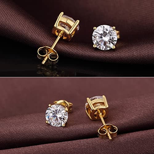 Boucles Oreilles Diamant,Boucles d'Oreilles Homme Brillant Boucles d'Oreilles Diamant Homme Argent Men Earrings,Men Diamond Earrings Boucle d'Oreille Zircone Homme Argent,Boucle d'Oreille CZ Or Blanc