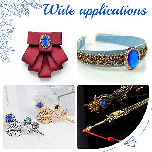 FINGERINSPIRE 50pcs 25mm Dos Plat Rond Acrylique Strass Bleu Auto-Adhésif Bijoux Ronds Grandes Gemmes en Plastique Embellissements Stick on Jewels Crystal Circle Gems pour Costume Making Cosplay