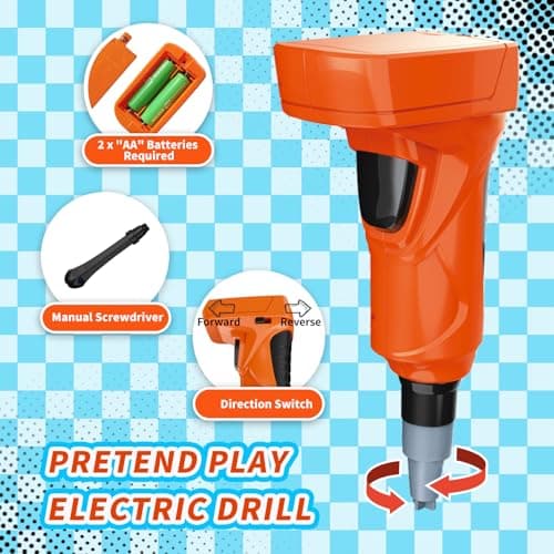 Pup Go Voiture 3-en-1 Démontable pour Garçons avec Perceuse Électrique, 46 Pièces Camion de Construction, Construisez Votre Voiture avec Outils, Idéal Cadeau STEM pour Enfants de 3 à 8 Ans (Rouge)