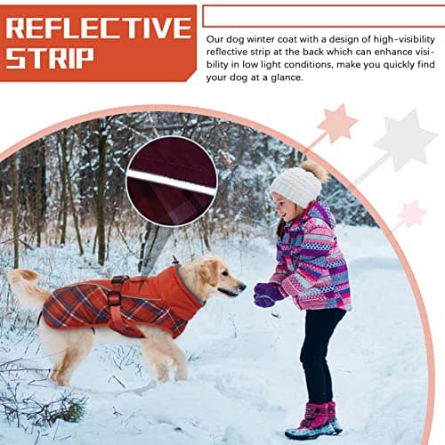 Manteau d'hiver pour Chien, Veste ImperméAble pour Chien, Veste d'hiver Chaude avec Doublure en Polaire, Manteau RéFlecteur Ajustable Et Confortable avec Trou pour Harnais pour Petits Et Moyens Chien