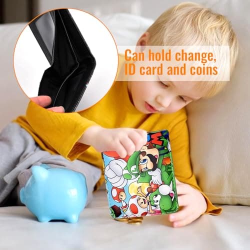 Benaton Portefeuille Enfant, Portefeuille Anime Cartoon PU Cuir, Porte-Monnaie Adolescents Anime Cartoon, Portefeuille Enfant Cartoon, Peut Contenir Une Petite Monnaie, Une Carte d'Identité (Couleur)
