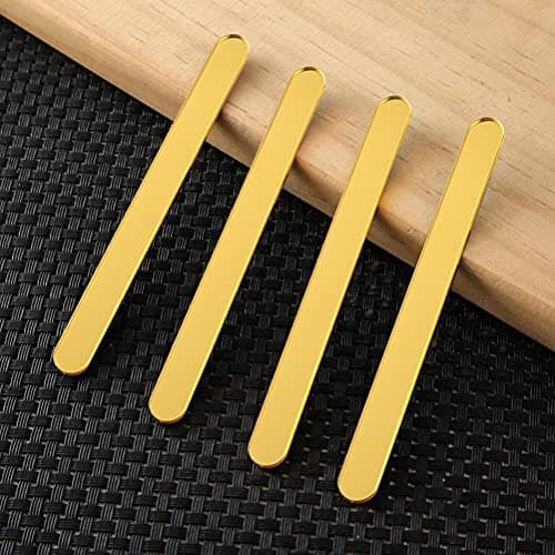 BSTCAR Lot de 50 bâtonnets de glace, en acrylique, réutilisables, pour bricolage, magnum, gâteau, glace, fabrication de desserts (doré)