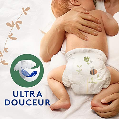Lotus Baby Douceur Naturelle - Couches Taille 1 (2-5 kg/Nouveau-né) Pack 1 mois - 80 couches