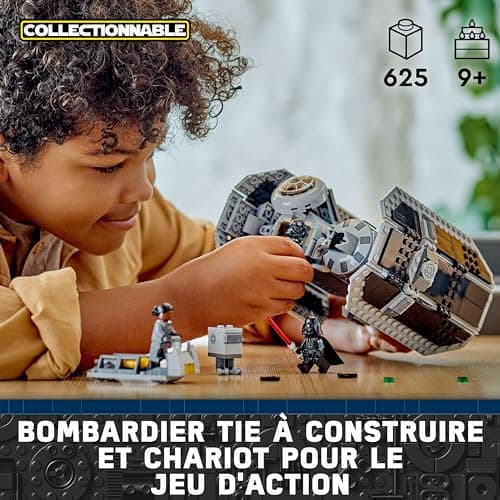 LEGO 75347 Star Wars Le Bombardier TIE, Kit de Maquette à Construire, Vaisseau avec Figurine de Droïde Gonk et Minifigurine Dark Vador, Idée Cadeau