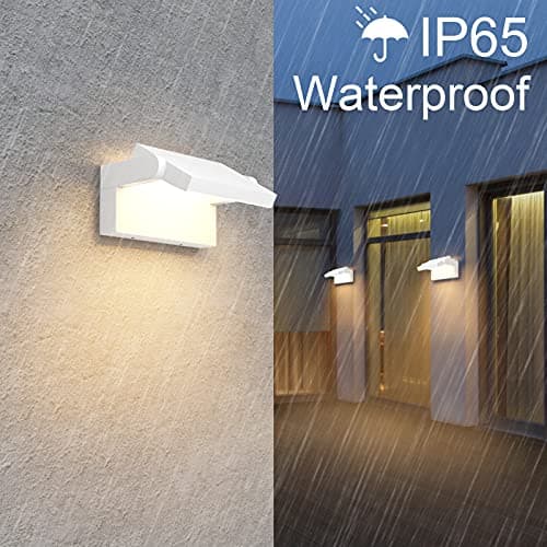 Klighten 2 Pcs 24W Applique Murale LED Extérieure Intérieur Rotatif, Éclairage Mural Imperméable IP65 Moderne, Lampe Murale pour Jardin Entrée Balcon, Blanc, 1500LM, Blanc Chaud 3000K