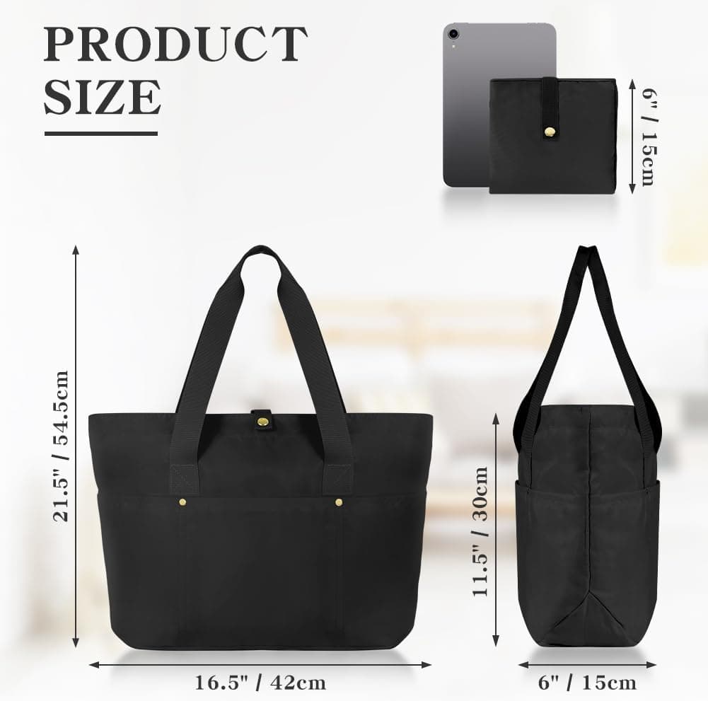 Aucuu Sac a Main Femme Cabas, Sac Fourre-tout Pliable, Sacs Ordinateur, Sacs Fourre-tout Pliable et Léger pour Femme pour Voyage, Gym, Travail, École