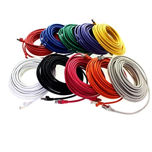 1aTTack Câble réseau patch CAT5 SFTP blindé et tressé avec 2 connecteurs RJ45 (10 couleurs, 10 pièces) 3,0 m