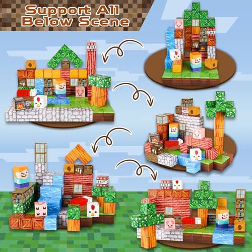 Construction magnetique Enfant Blocs magnétiques Jouet de Construction 100 pièces Cube magnétique de cpour garçons et Filles Jouet créatif Montessori pour Enfants à partir de 4 Ans Blocs magnétique