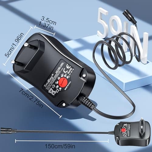 SoulBay Adaptateur Secteur Universel 3V 4.5V 5V 6V 7.5V 9V 1500mA 12V 1250mA 15W DC Alimentation pour routeur de Haut-Parleur de Clavier de caméra IP de sécurité CCTV de l'électronique Domestique