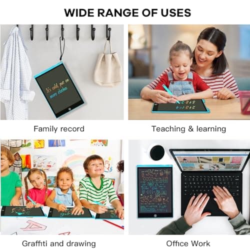 2 Pièces Tablette d'écriture LCD de 12 Pouces Coloré,Effaçable Et réutilisables,pour Filles de2 3 4 5 6 7 Ans Tablette Dessin Enfant,Jouet Educatif de Filles et Garçons, Cadeaux d'anniversaire Noël