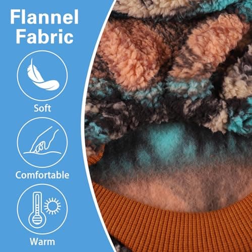 Yoolhamy Pull en polaire pour chien de petite taille - Pull d'hiver pour chien - Vêtement d'hiver ethnique bohème - Doux et chaud - Pull thermique pour chien - Marron - Taille M