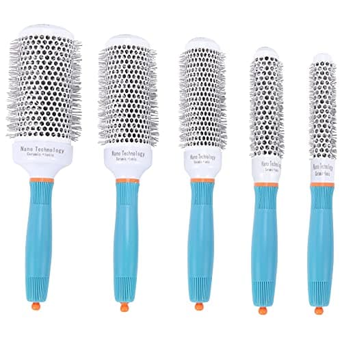 Ticarus Peigne à rouleau professionnel 5 tailles de brosses à cheveux rondes à haute température pour séchage au sèche-cheveux