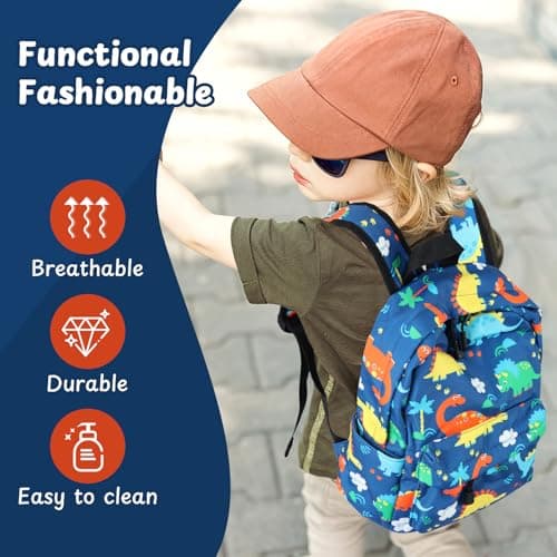 Zicac Sac à Dos Enfant pour à L’ école Maternelle Garçon et Fille Cartable Unisexe Mignon Agréable (Dinosaure, M)