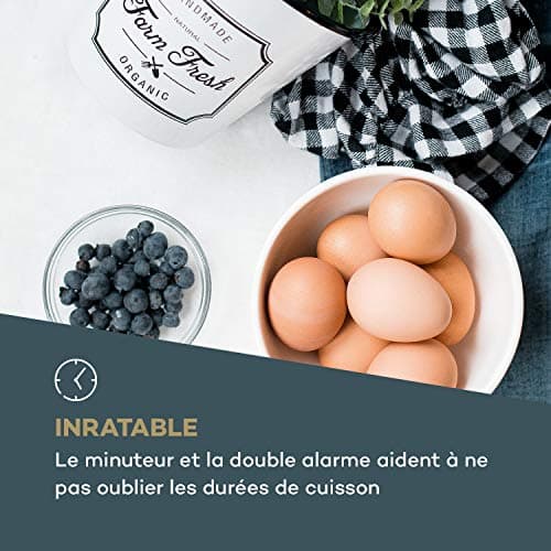 AUNA KR-140 - Radio de Cuisine encastrable, Bluetooth, Radio Dab+, 40 Stations programmables, 2x3W RMS, Écran Tactile, Mains-Libres, Éclairage LED, Minuterie de Cuisson - Blanc