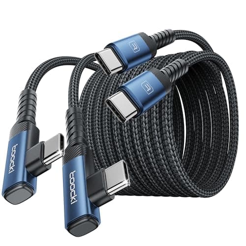 toocki Cable USB C [3M+3M] USB C vers USB C Coudé 60W, câble de charge USB tressé en nylon durable compatible avec iPhone 15 Plus Pro Max MacBook Pro iPad Galaxy S24 Plus Ultra S23