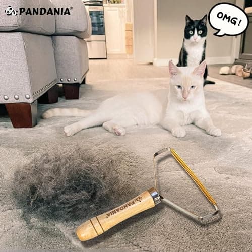 PANDANIA Brosse Anti Poils Tapis pour Chien et Chat - Rasoir Anti Bouloche Manuel, Raclette et Nettoyeur de Peluche Vêtements, Retire Poil Animaux Siège Voiture - Inclus Brossette de Nettoyage