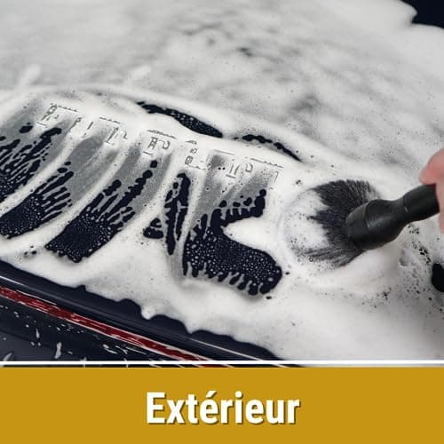 ProTech Monte-Carlo - Kit de 3 Pinceaux de Nettoyage Voiture - Pinceaux Doux et Souples pour Nettoyer Jantes, Habitacle et Extérieur