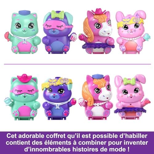 Polly Pocket Coffret Jardin Lapin Jouet de voyage avec 1 mini-figurine, lapins, nourriture et accessoires de mode, JCR40