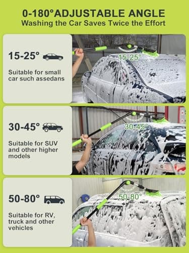151cm PBT 180° Brosse Lavage Voiture Rotative Manche Long La Nouvelle TêTe Brosse N’Est Pas Facile à Produire Cheveux Flottants pour Balayage Neige SUV Truck RV Caravan Nettoyage IntéRieur ExtéRieur