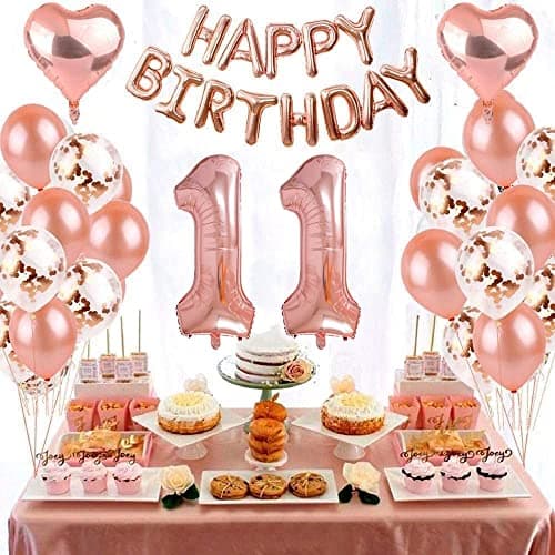 Ballon 11e anniversaire or rose, décoration anniversaire 11 ans fille, décoration 11 anniversaire fille, décoration 11 anniversaire or rose, ballon 11.Ballon aluminium décoration anniversaire
