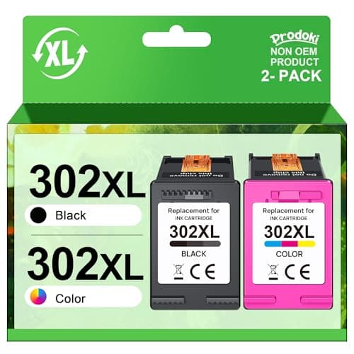 Prodoki 302 XL Cartouche d'encre Remplacement pour HP 302 XL Noir et Couleur Cartouche Encre pour OfficeJet 3831 3833 3830, DeskJet 3630 2130 3632, Envy 4520 4525 4527 (1 Noir, 1 Tri-Colore)