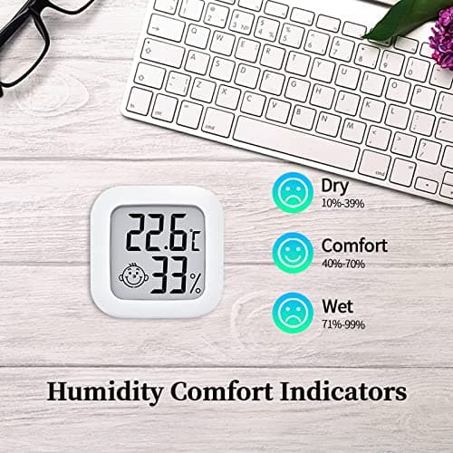 PNGOS Thermomètre Hygrometre Intérieur, 4PCS Mini Termometre Maison Digital Haute Précision, Moniteur de Température et Humidimètre Indicateur du Niveau de Confort pour Maison, Bureau, Chambre