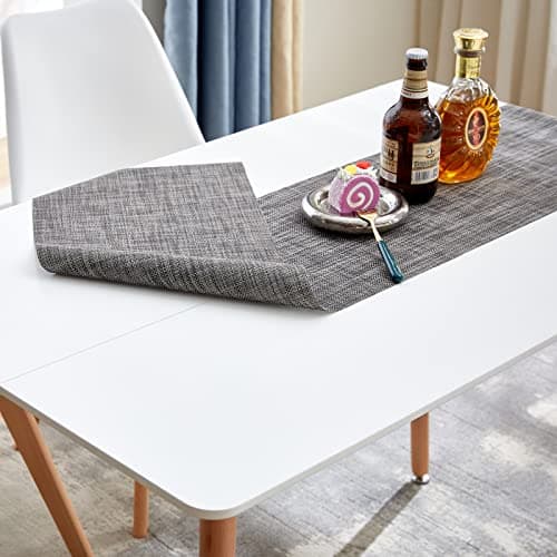 LafeuR Ensemble de Salle à Manger Rectangulaire avec 4 Chaises pour Cuisine, Salle à Manger et Salon (Table Blanc + 4 Chaises Blanc)