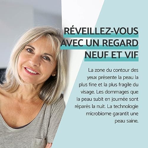 Remescar Crème de Nuit Régénératrice Pour le Contour des Yeux 20ml - Réduire les Rides, les Cernes, les Poches & les Pattes d'Oie - Crème de Nuit Pour les Paupières Relâchées - Soin de Nuit Réparateur