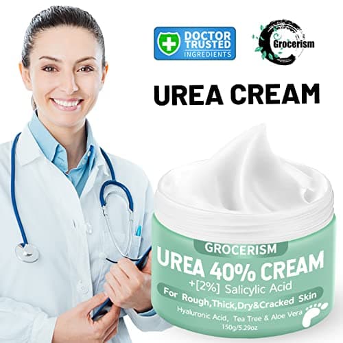 Crème à l'Urée 40% avec plus de 2% d'Acide Salicylique | pour Pieds et mains | Acide hyaluronique, arbre à thé, aloe vera | Hydrate, élimine les callosités et adoucit | 150 g