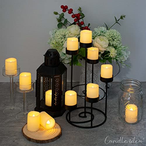 CANDLE IDEA 36 Pièces Bougies LED Sans Flamme Vacillante, Alimentées Par Piles Bougies Chauffe-Plat Électriques Sans Flamme Petite Bougie Pour Anniversaire Mariage Halloween Noël Décoration